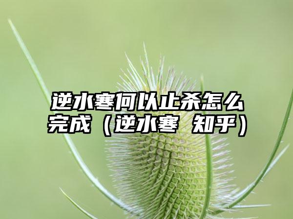 逆水寒何以止杀怎么完成（逆水寒 知乎）