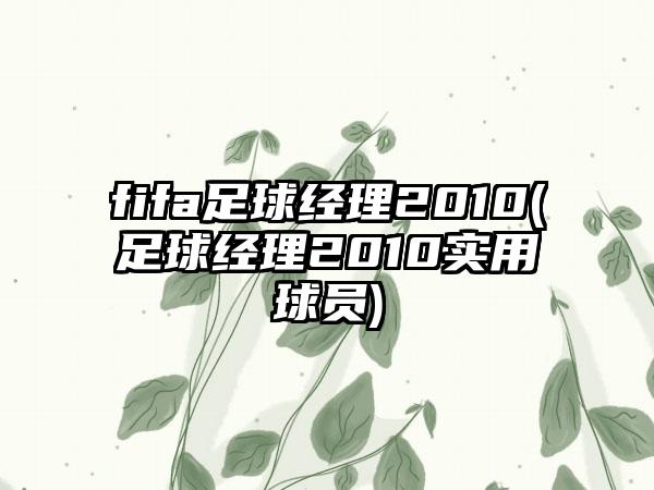 fifa足球经理2010(足球经理2010实用球员)