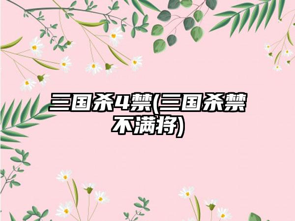三国杀4禁(三国杀禁不满将)