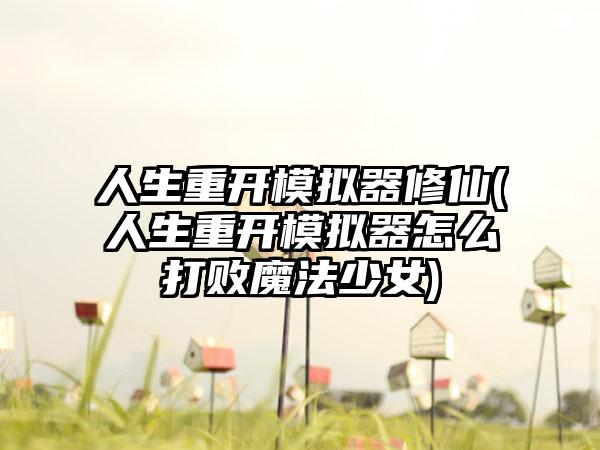 人生重开模拟器修仙(人生重开模拟器怎么打败魔法少女)