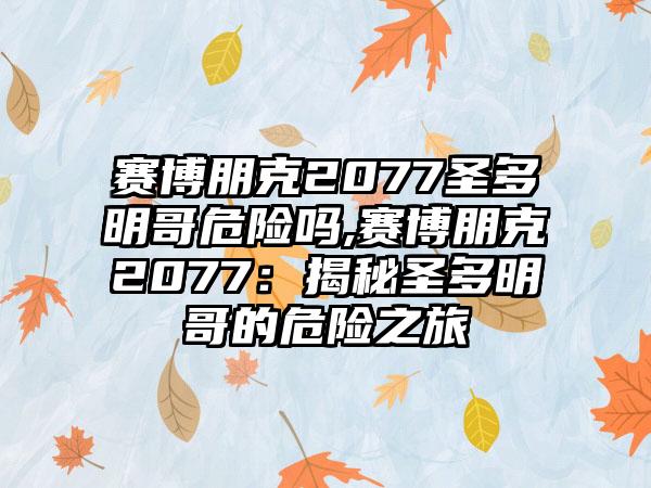 赛博朋克2077圣多明哥危险吗,赛博朋克2077：揭秘圣多明哥的危险之旅