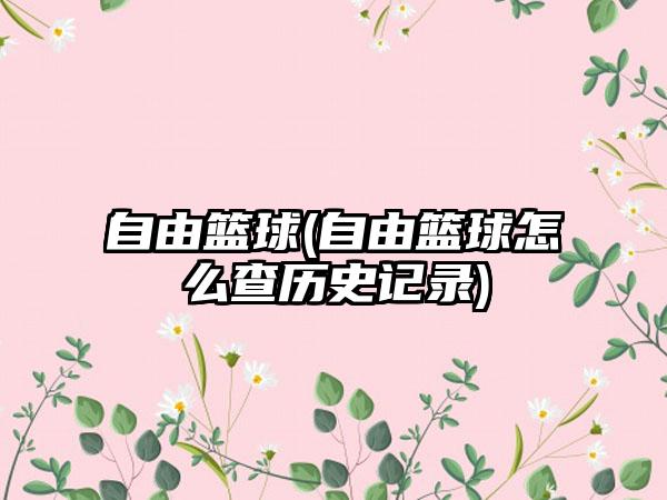 自由篮球(自由篮球怎么查历史记录)