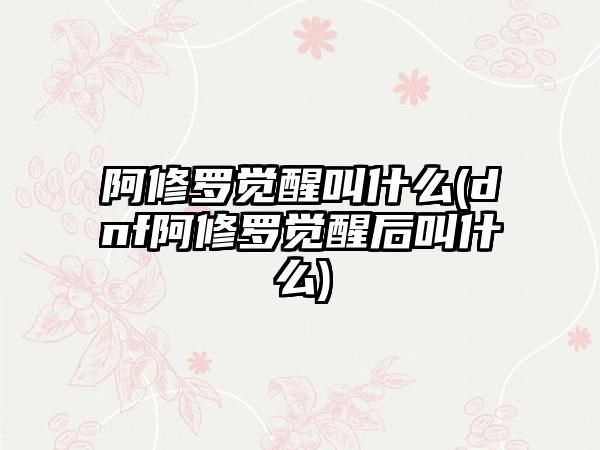 阿修罗觉醒叫什么(dnf阿修罗觉醒后叫什么)