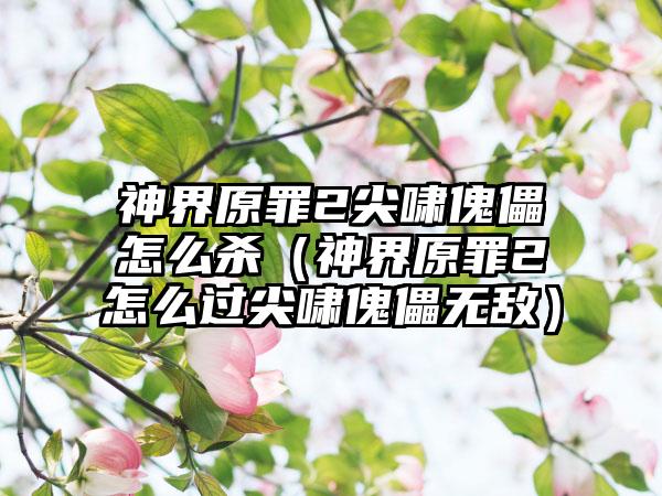 神界原罪2尖啸傀儡怎么杀（神界原罪2怎么过尖啸傀儡无敌）