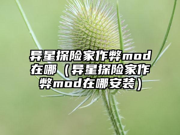异星探险家作弊mod在哪（异星探险家作弊mod在哪安装）