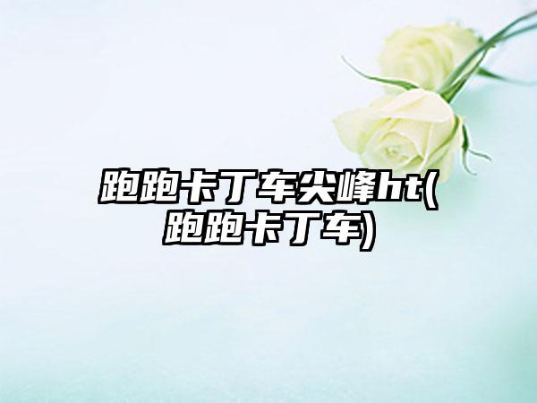 跑跑卡丁车尖峰ht(跑跑卡丁车)