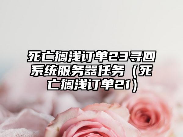 死亡搁浅订单23寻回系统服务器任务（死亡搁浅订单21）