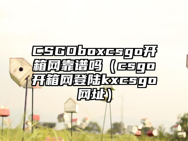 CSGOboxcsgo开箱网靠谱吗（csgo开箱网登陆kxcsgo网址）