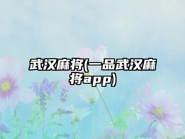武汉麻将(一品武汉麻将app)