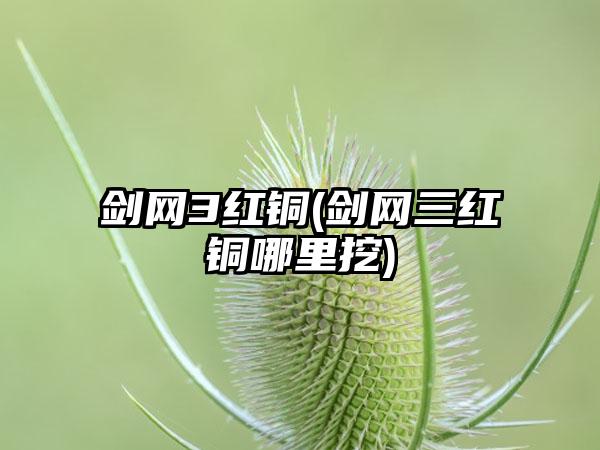 剑网3红铜(剑网三红铜哪里挖)