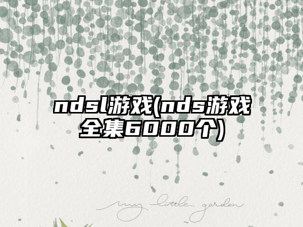 ndsl游戏(nds游戏全集6000个)