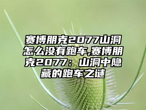 赛博朋克2077山洞怎么没有跑车,赛博朋克2077：山洞中隐藏的跑车之谜