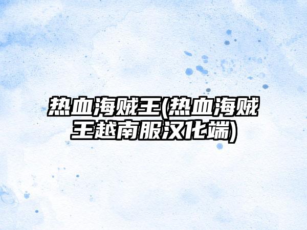 热血海贼王(热血海贼王越南服汉化端)