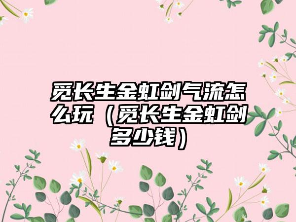 觅长生金虹剑气流怎么玩（觅长生金虹剑多少钱）