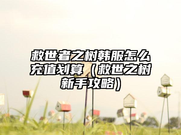 救世者之树韩服怎么充值划算（救世之树新手攻略）