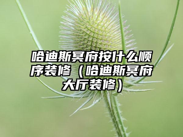 哈迪斯冥府按什么顺序装修（哈迪斯冥府大厅装修）