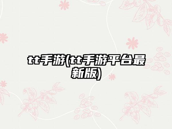 tt手游(tt手游平台最新版)