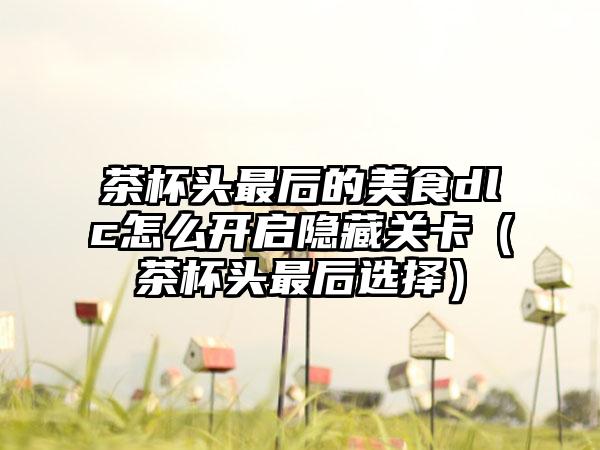 茶杯头最后的美食dlc怎么开启隐藏关卡（茶杯头最后选择）