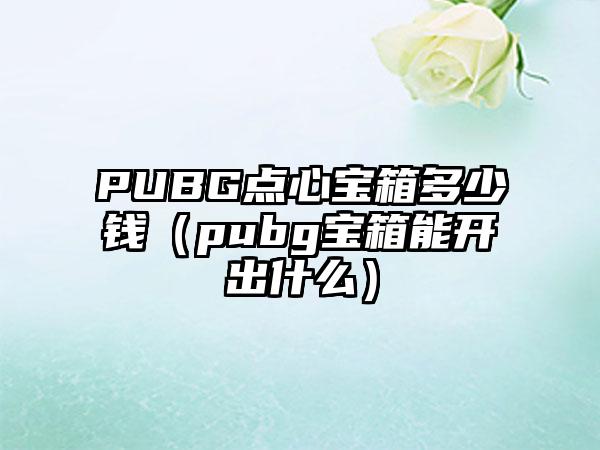 PUBG点心宝箱多少钱（pubg宝箱能开出什么）