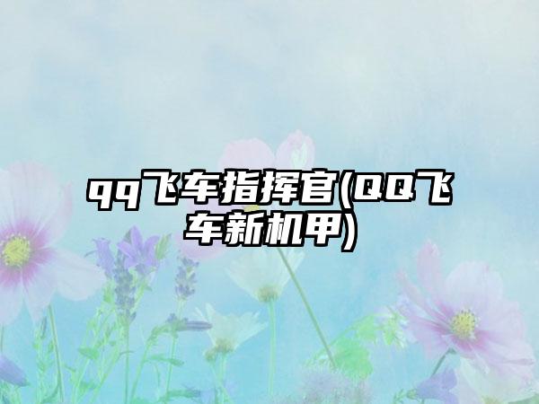 qq飞车指挥官(QQ飞车新机甲)