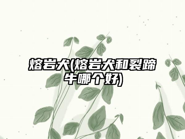 熔岩犬(熔岩犬和裂蹄牛哪个好)