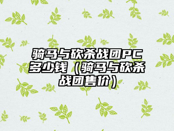 骑马与砍杀战团PC多少钱（骑马与砍杀战团售价）