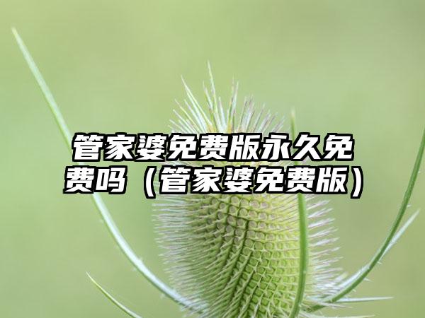 管家婆免费版永久免费吗（管家婆免费版）