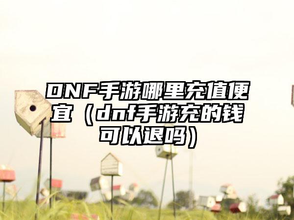 DNF手游哪里充值便宜（dnf手游充的钱可以退吗）