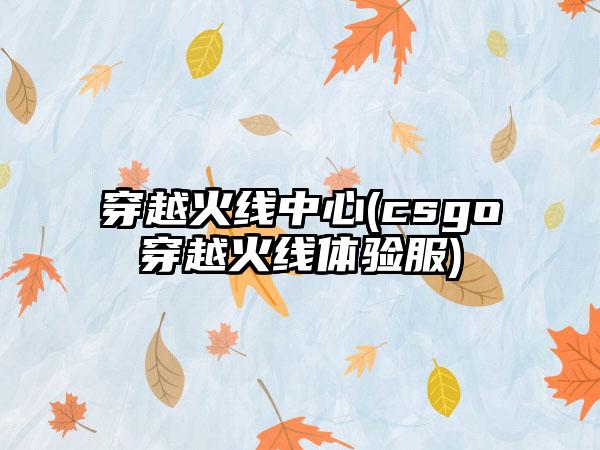 穿越火线中心(csgo穿越火线体验服)
