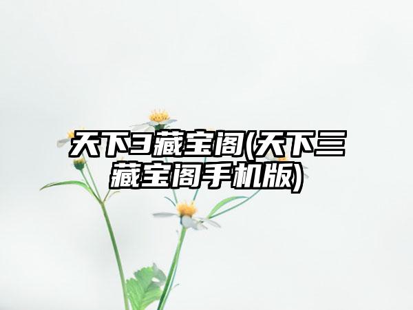 天下3藏宝阁(天下三藏宝阁手机版)