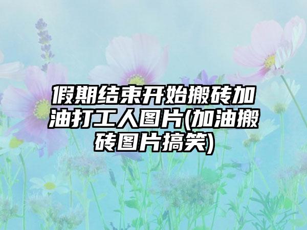 假期结束开始搬砖加油打工人图片(加油搬砖图片搞笑)