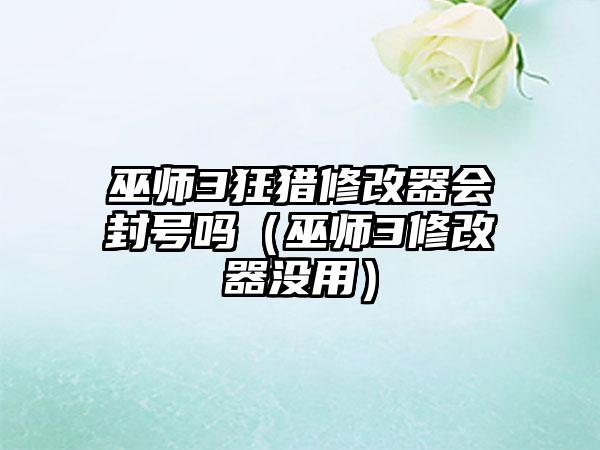 巫师3狂猎修改器会封号吗（巫师3修改器没用）