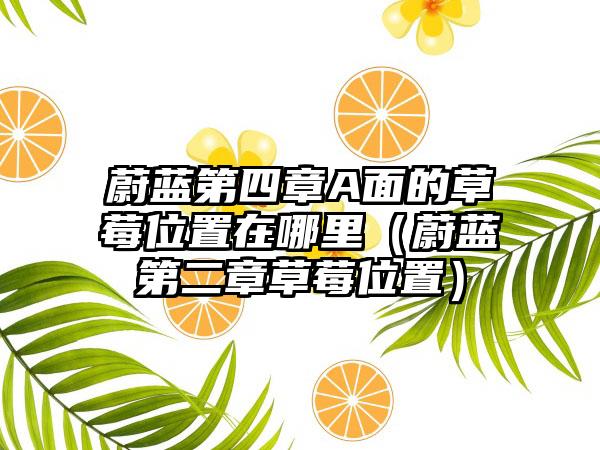 蔚蓝第四章A面的草莓位置在哪里（蔚蓝第二章草莓位置）