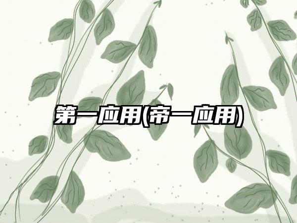 第一应用(帝一应用)