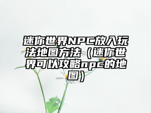 迷你世界NPC放入玩法地图方法（迷你世界可以攻略npc的地图）