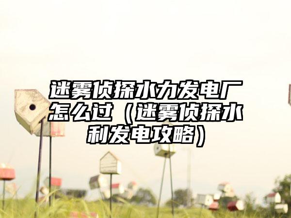 迷雾侦探水力发电厂怎么过（迷雾侦探水利发电攻略）