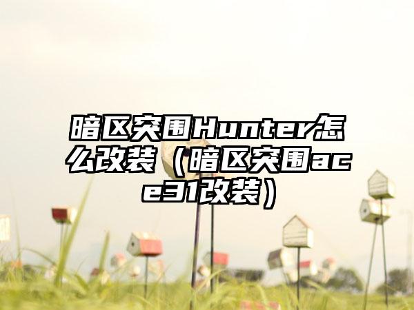 暗区突围Hunter怎么改装（暗区突围ace31改装）