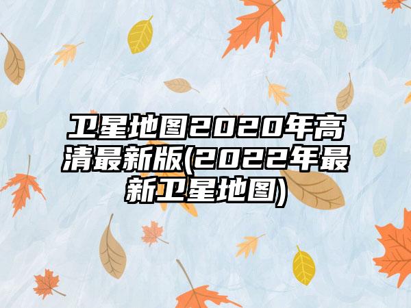 卫星地图2020年高清最新版(2022年最新卫星地图)