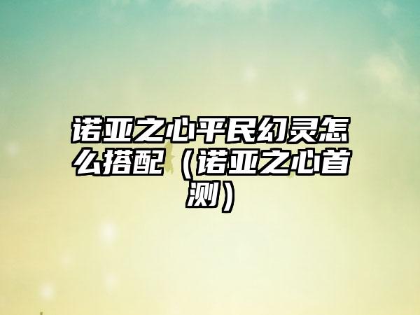 诺亚之心平民幻灵怎么搭配（诺亚之心首测）