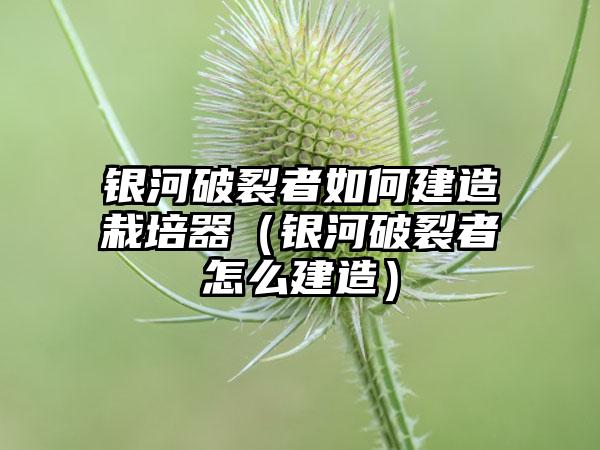 银河破裂者如何建造栽培器（银河破裂者怎么建造）