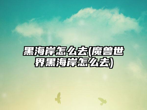 黑海岸怎么去(魔兽世界黑海岸怎么去)