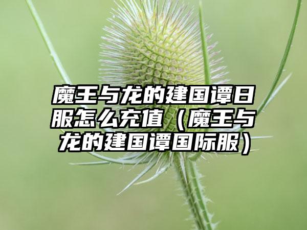 魔王与龙的建国谭日服怎么充值（魔王与龙的建国谭国际服）