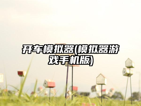 开车模拟器(模拟器游戏手机版)