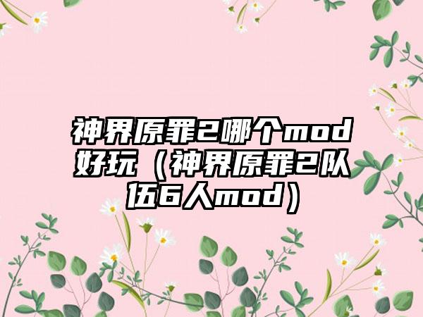 神界原罪2哪个mod好玩（神界原罪2队伍6人mod）