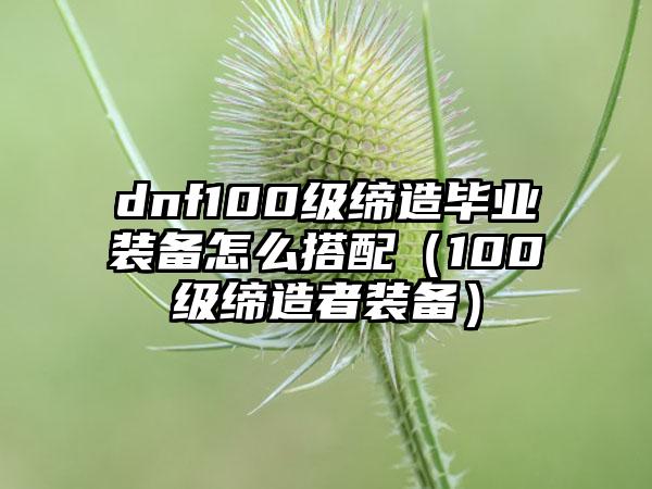 dnf100级缔造毕业装备怎么搭配（100级缔造者装备）