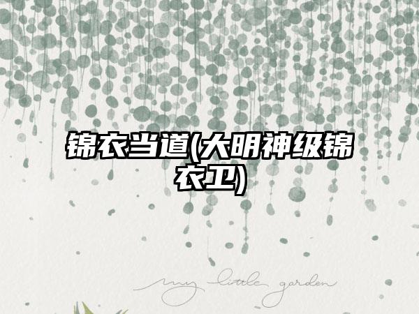 锦衣当道(大明神级锦衣卫)