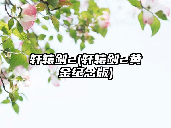 轩辕剑2(轩辕剑2黄金纪念版)