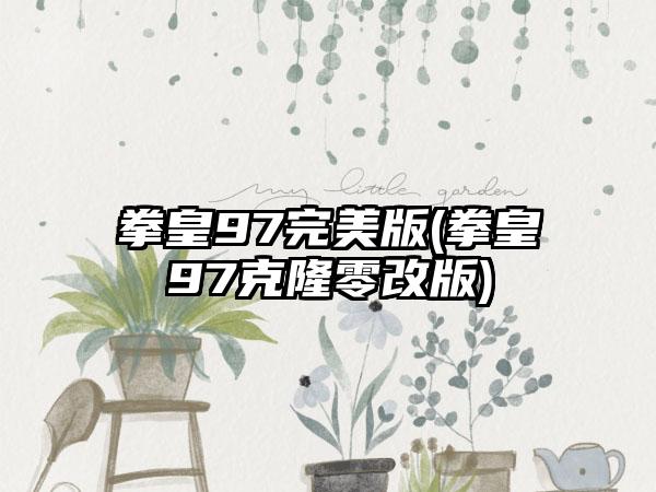 拳皇97完美版(拳皇97克隆零改版)