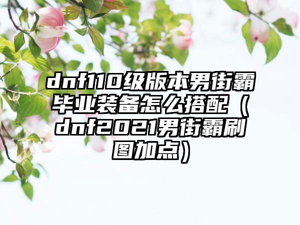 dnf110级版本男街霸毕业装备怎么搭配（dnf2021男街霸刷图加点）
