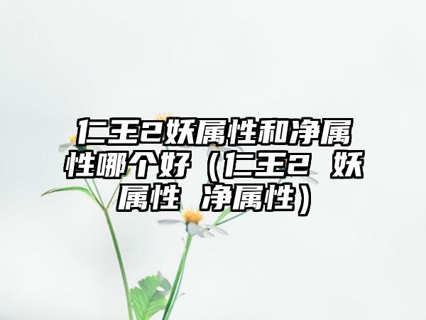 仁王2妖属性和净属性哪个好（仁王2 妖属性 净属性）